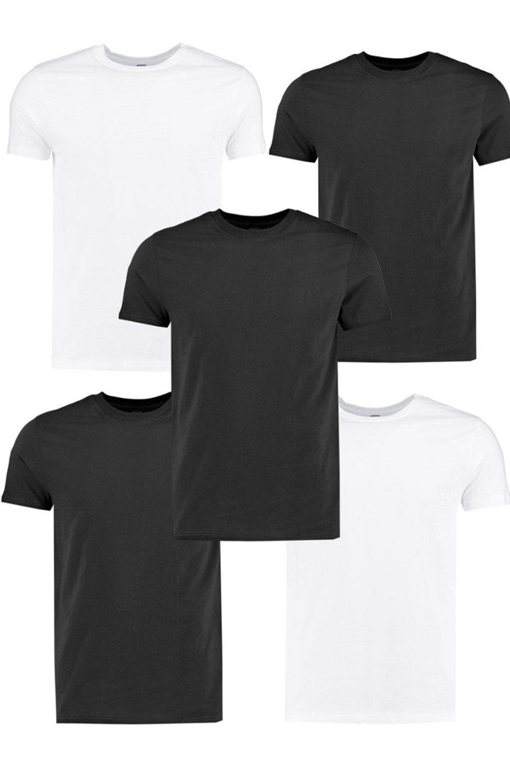 Boohoo 5 Pack Slim Fit T Shirts Multi