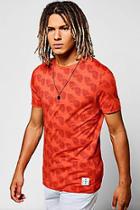 Boohoo Crew Neck T-shirt With Palm Print