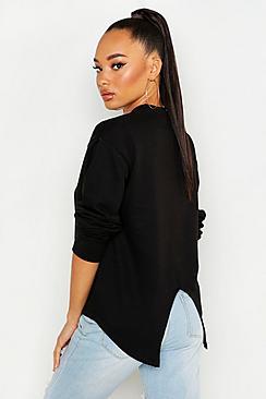 Boohoo Split Back Sweatshirt