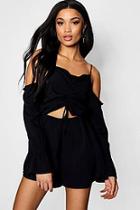 Boohoo Hollie Frill Ruched Bust Playsuit