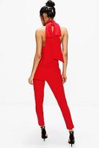 Boohoo Pria Bow Back Longline Top And Trouser Co-ord