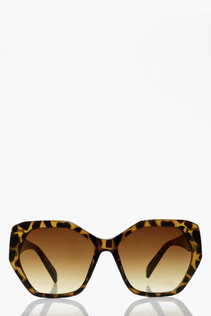 Boohoo Sophie Tortoise Oversized Sunglasses Brown