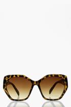 Boohoo Sophie Tortoise Oversized Sunglasses Brown