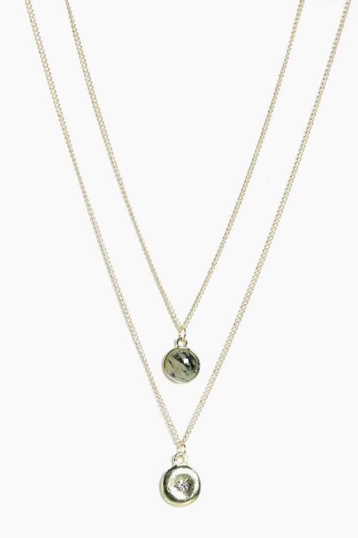 Boohoo Isla Mixed Sphere Necklace Pack Gold