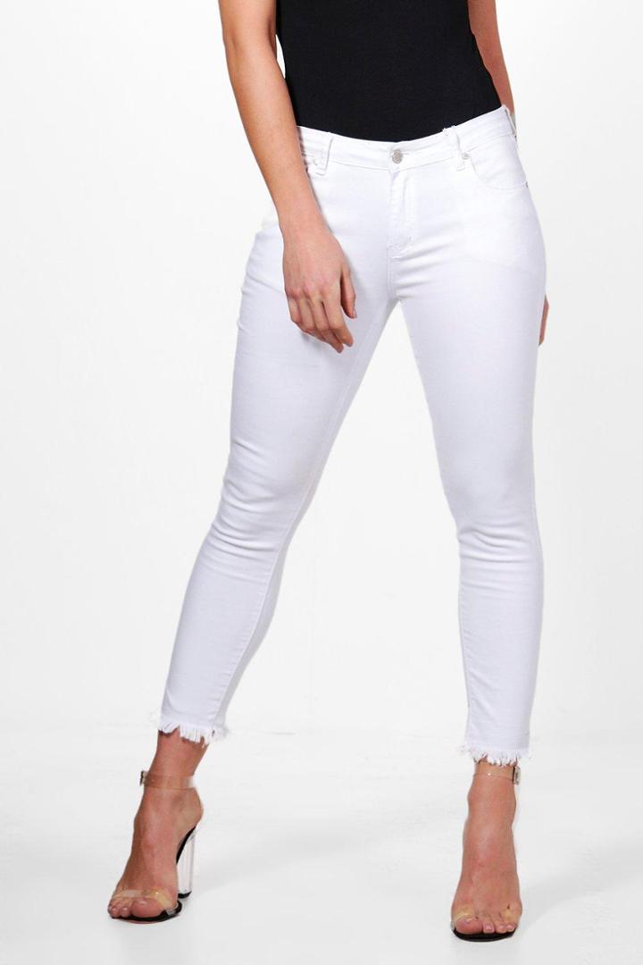 Boohoo Gabby Cropped Skinny Jeans White