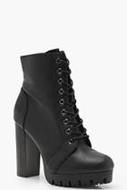Boohoo Layla Cleated Lace Up Hiker Boot