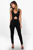 Boohoo Jonna Cut Out Front Lace Choker Jumpsuit