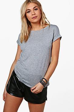 Boohoo Boxy Turn Cuff T-shirt