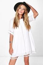 Boohoo Cassie Festival Tassel Shift Dress