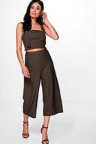 Boohoo Dorothy D-ring Crop & Culotte Co-ord Set