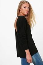 Boohoo Emily Fine Knit Wrap Back Jumper