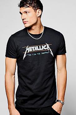 Boohoo Metallica No Life Til Leather Band T-shirt