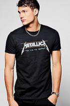Boohoo Metallica No Life Til Leather Band T-shirt