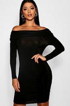 Boohoo Abi Off The Shoulder Ruched Bodycon Dress