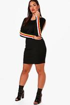 Boohoo Plus Alana Rib Sports Trim Bodycon Dress