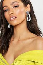 Boohoo Faux Snake Square Drop Earrings
