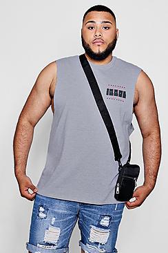 Boohoo Big And Tall California Festival Print Tank