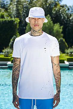 Boohoo French Montana Longline Distressed T-shirt