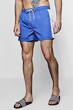 Boohoo Contrast Side Stripe Swim Shorts