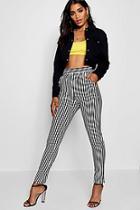 Boohoo Nancy Mono Stripe Trousers