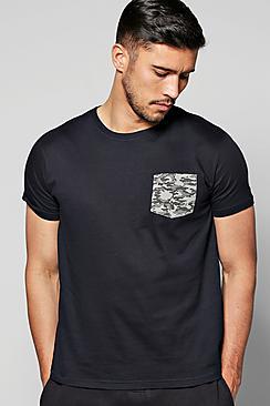 Boohoo Camo Pocket T-shirt