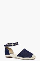 Boohoo Ivy Denim Stud Ankle Band Espadrille