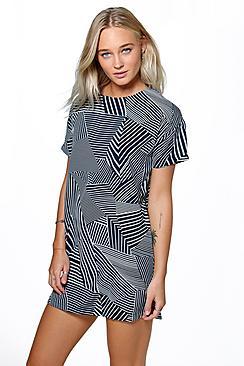 Boohoo Natasha Mixed Stripe Shift Dress