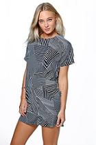 Boohoo Natasha Mixed Stripe Shift Dress