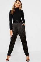 Boohoo Satin Belted Trouser