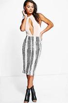 Boohoo Boutique Isabeli Sequin Stripe Midi Skirt