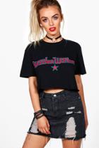 Boohoo Cath Wonder Woman Crop Top Black