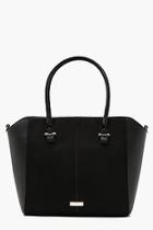 Boohoo Structured Suedette & Pu Tote Bag