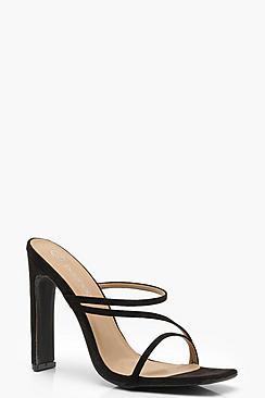 Boohoo Square Toe Cushion Flat Heel Mules