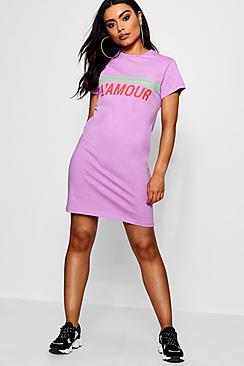 Boohoo Ivy L'amour T Shirt Dress