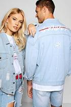 Boohoo Pride End Gender Oversized Denim Jacket