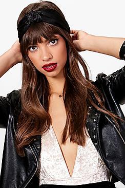 Boohoo Erica Double Knot Satin Turban Headband