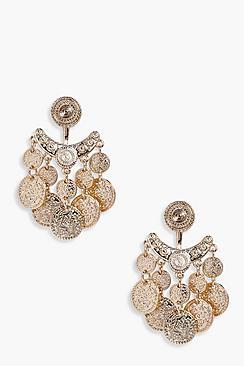 Boohoo Amy Chandelier Coin Earrings