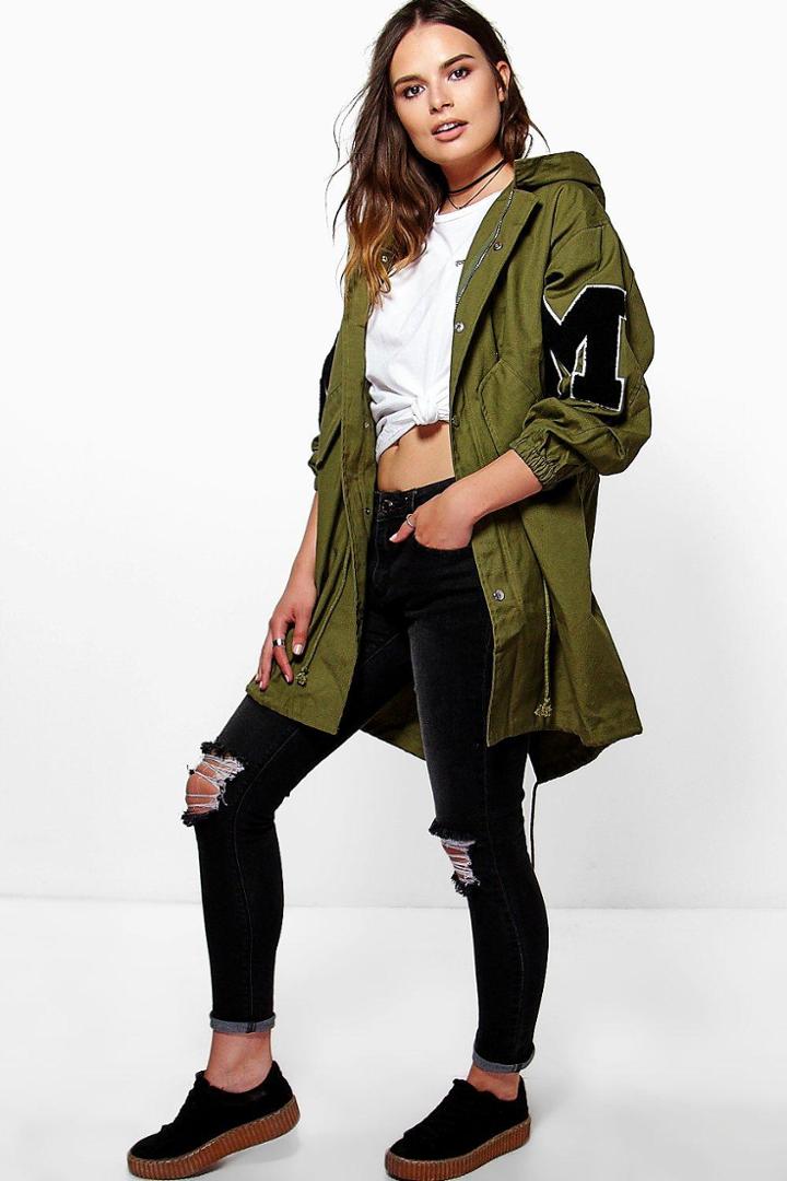 Boohoo Maisie Unlined Oversized Parka Khaki