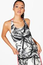 Boohoo Taylor Fit Palm Print Running Vest