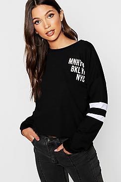 Boohoo Slogan Baseball Sweat