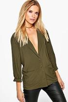 Boohoo Amy Pocket Detail Pyjama Shirt