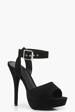Boohoo Lola Extreme Platform Ankle Strap Heels