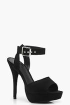Boohoo Lola Extreme Platform Ankle Strap Heels