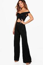 Boohoo Katie Cut Out Middle Wide Leg Jumpsuit