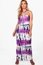 Boohoo Plus Ainslee Tie Dye Maxi Dress Multi