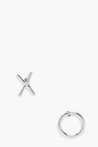 Boohoo Sterling Silver Xo Simple Studs