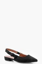 Boohoo Bow Detail Sling Back Pointed Flats