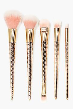 Boohoo Metallic Unicorn 5 Piece Brush Set