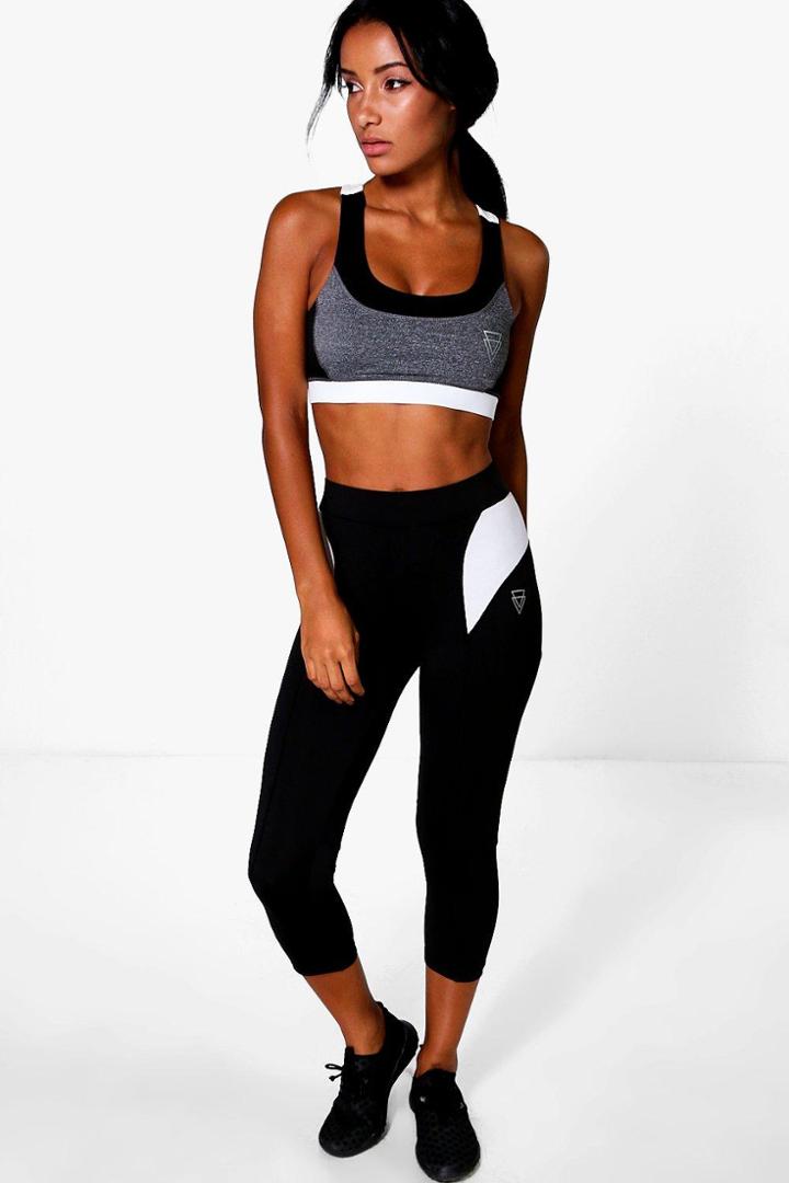 Boohoo Evie Performance Capri Running Leggings White