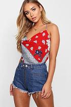 Boohoo Bella Printed Hanky Cami Top